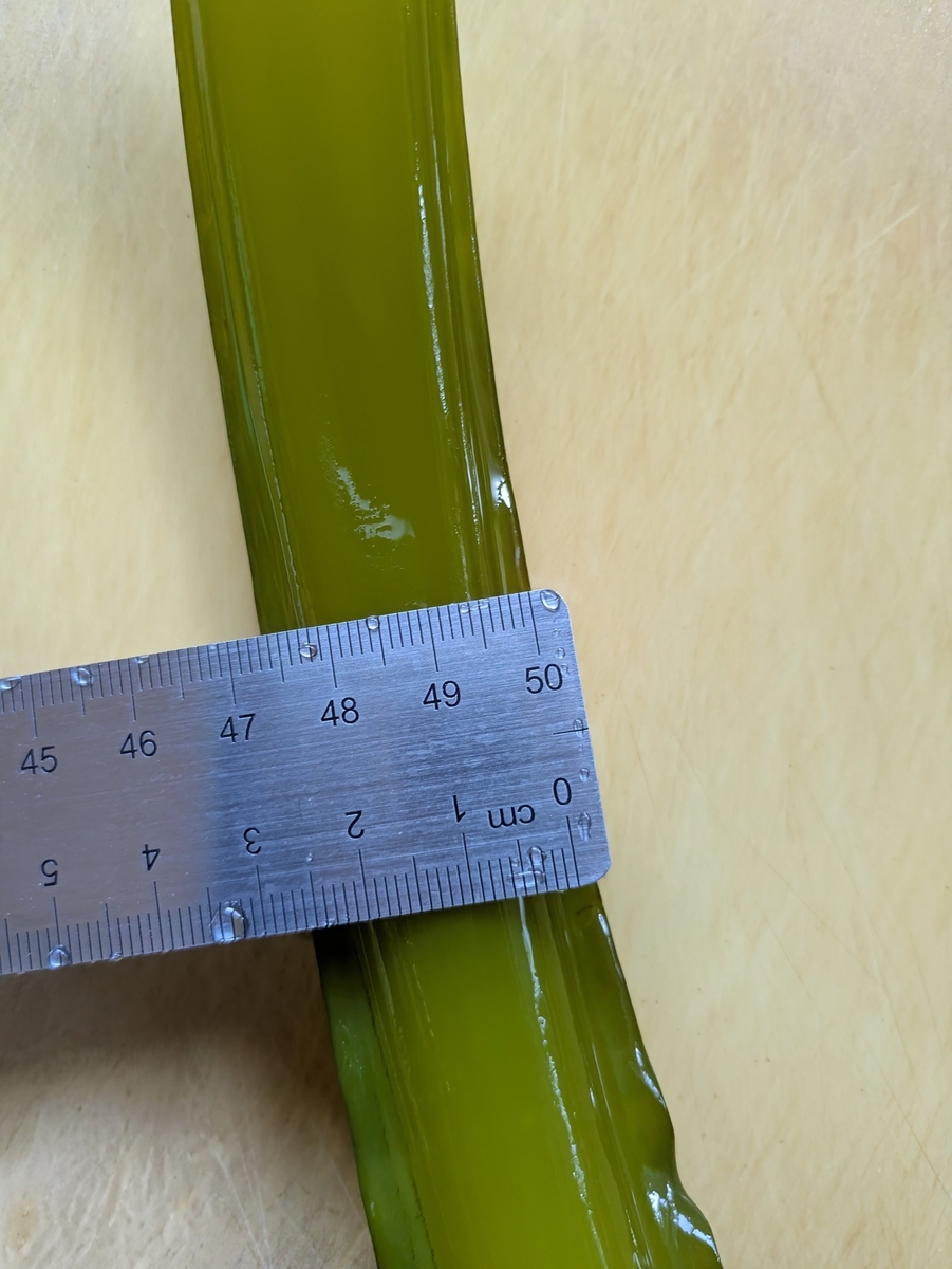 2.5cｍの太さの茎ワカメ