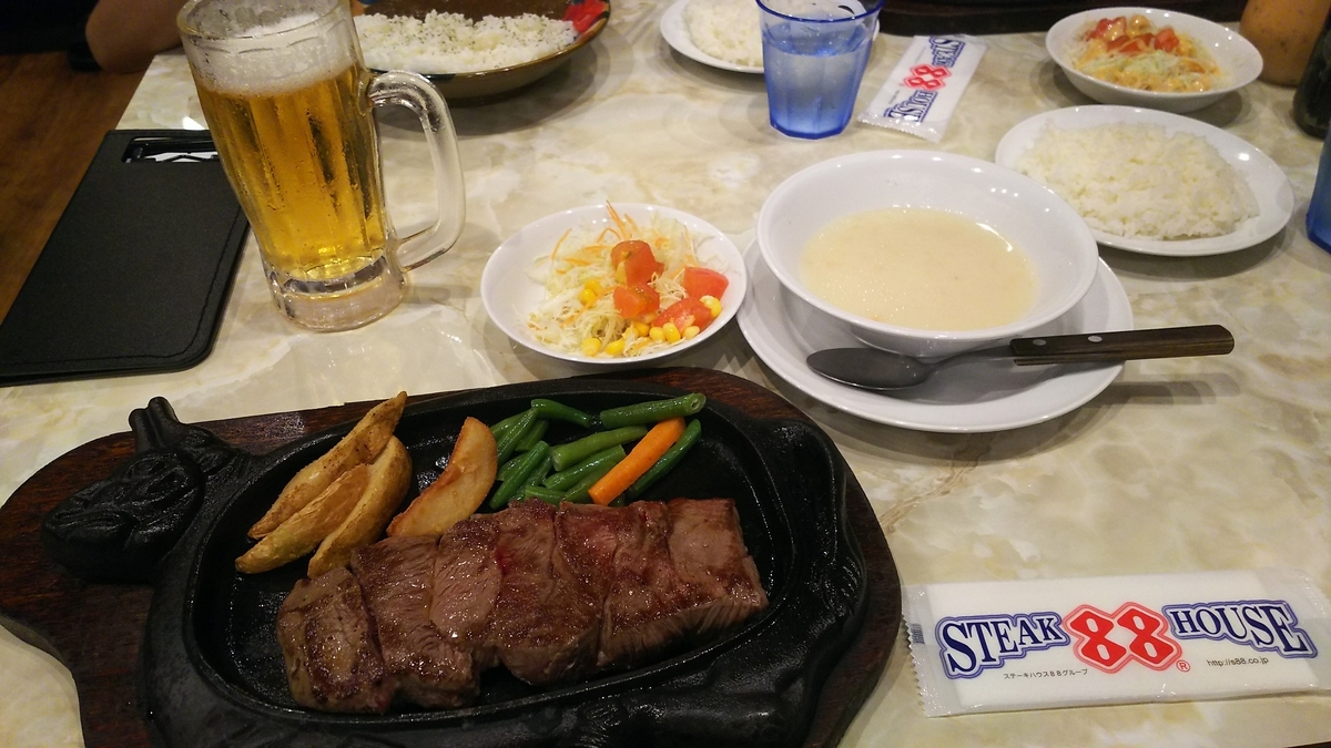 ステーキハウス88のカイノミステーキ