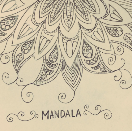 花や葉っぱ・蔦をモチーフに書いたマンダラ絵