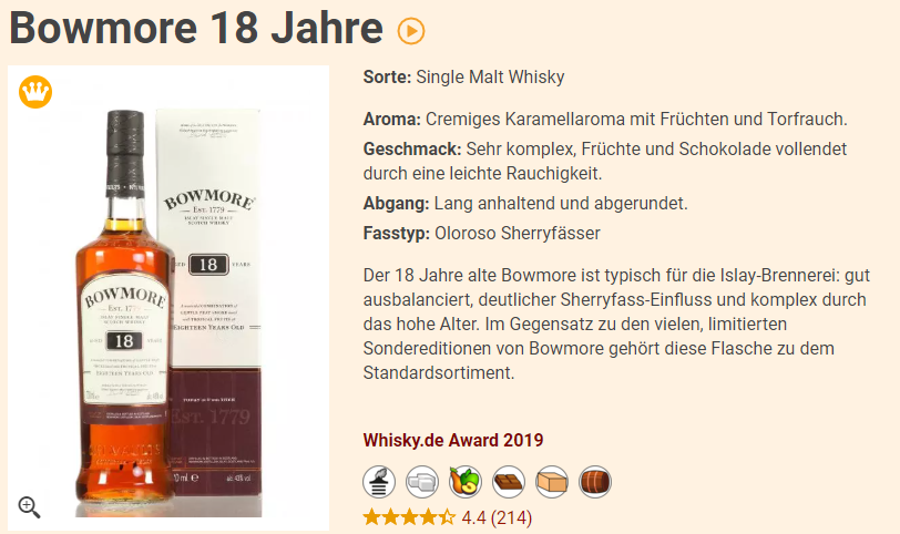 Bowmore 15年 & 18年 シングルモルトウイスキー Bowmore（ボウモア）15年と18年を飲み比べてみる！ - ひたすら