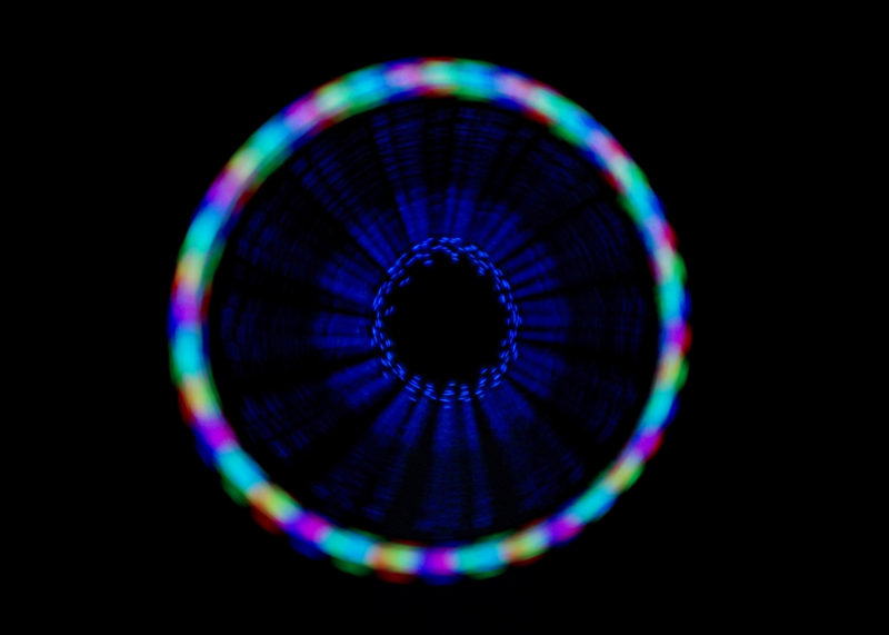 Shutter exposure rainbow wheel