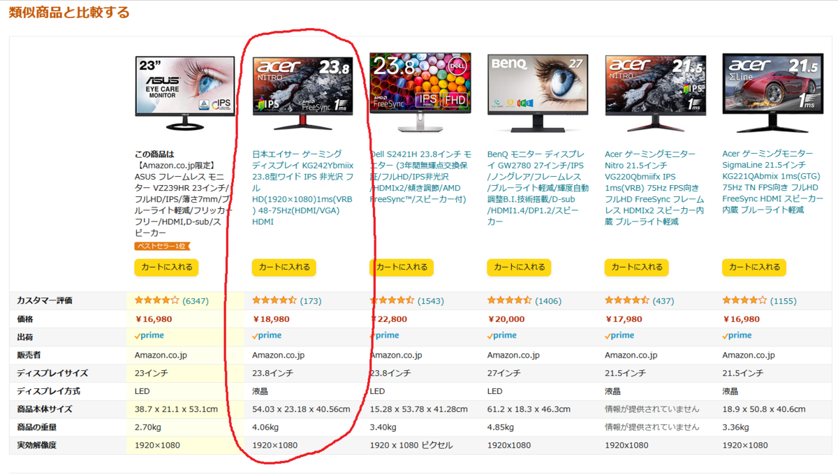acer KG242Y モニター 本体 Amazon.co.jp: 日本エイサー ゲーミングディスプレイ