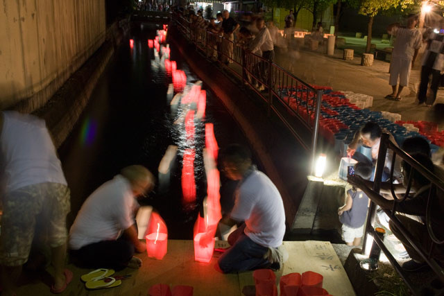 [岡山市東区西大寺][水まつり][夏祭り][灯篭流し]