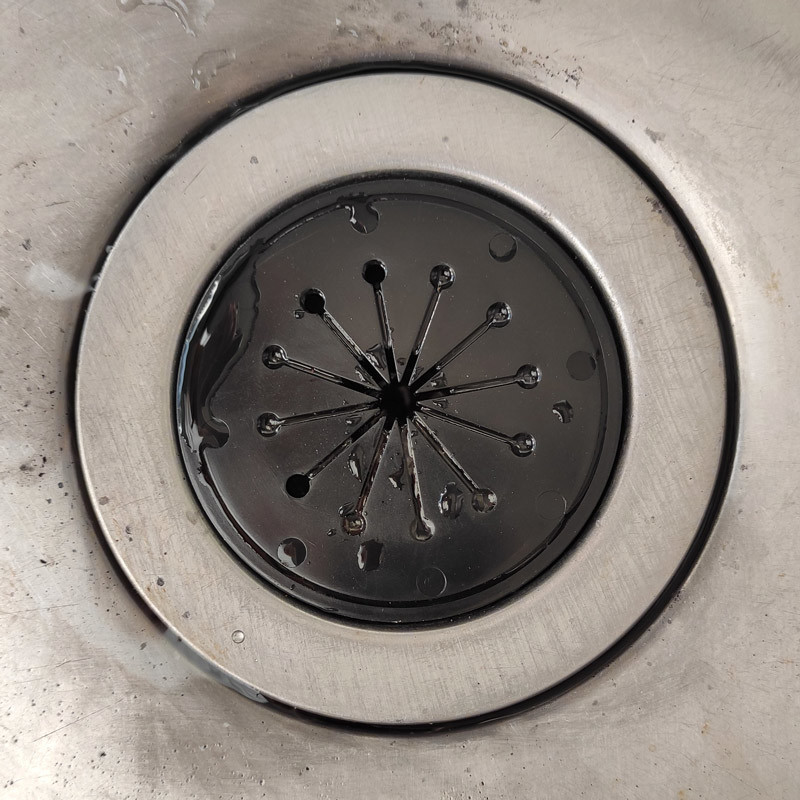 【台所シンク排水栓を俯瞰】