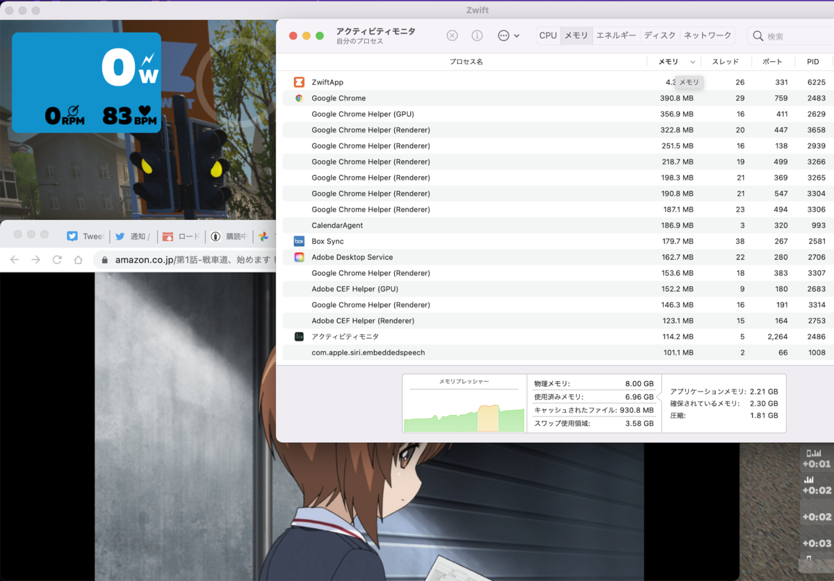 M1 MacBook AirでZWIFT PikaCycling