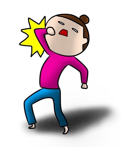 女の人があかんってのけ反っているイラスト