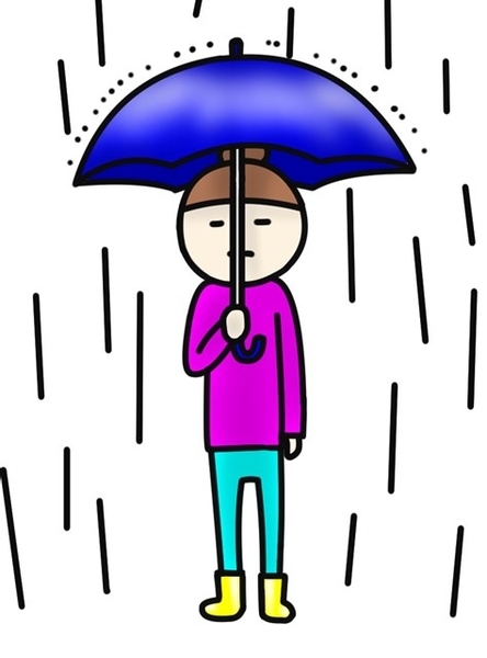 女の人が傘を差してるイラスト