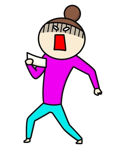 女の人がメモみてビックリしているイラスト