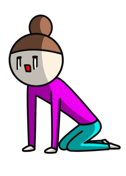 謝ている女の人のイラスト