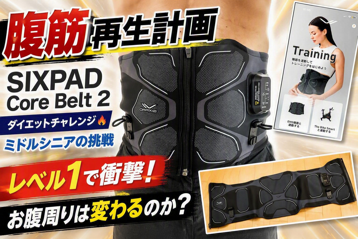 SIXPAD Core Belt 2をレンタルしてみた｜サイズ感・使い方・レベル1の