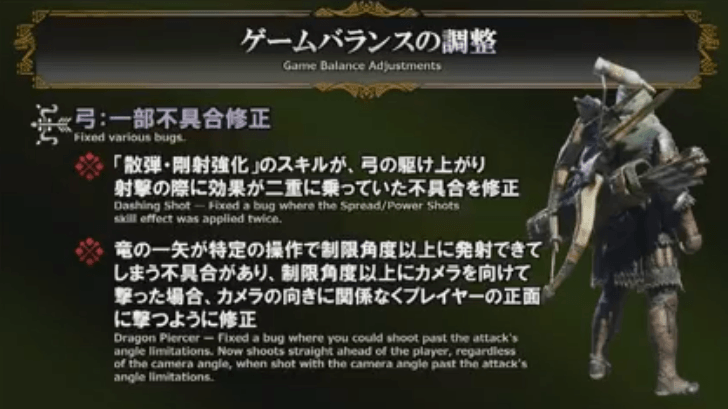 Mhw 武器バランスのアップデート内容を公開 モンハンワールド モンハン攻略戦記