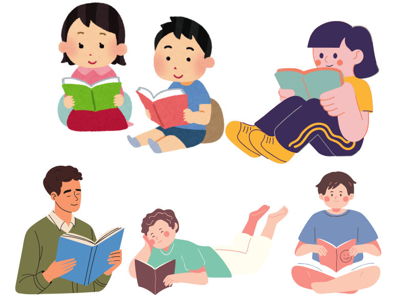 読書を楽しむ人たち。