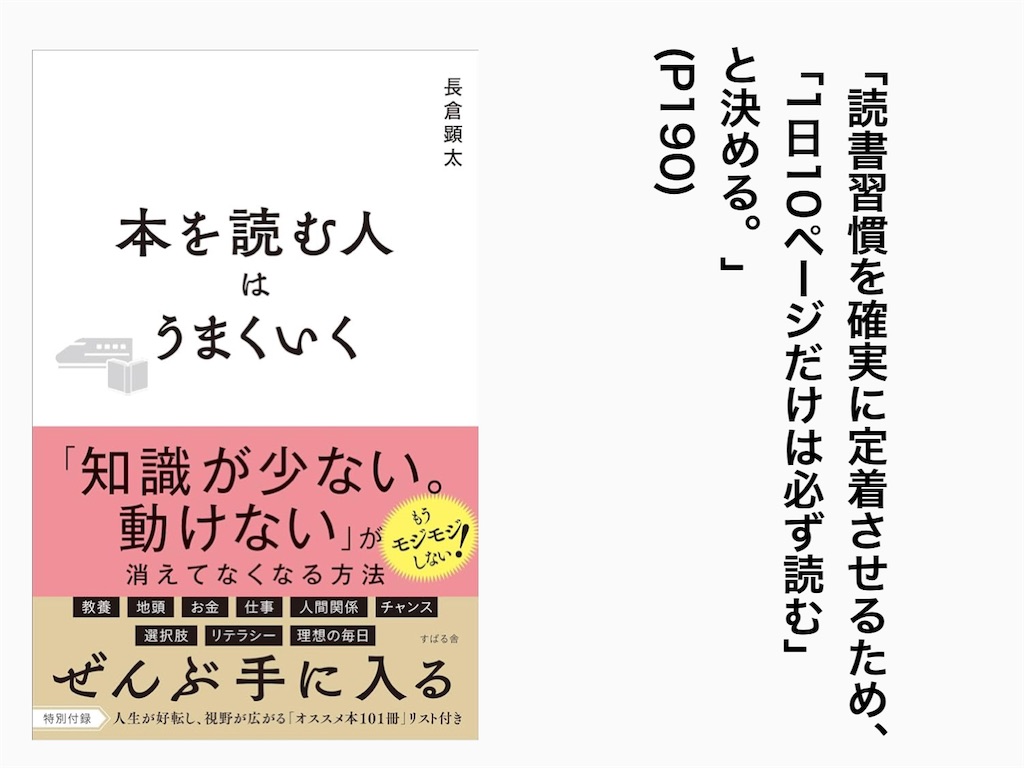 長倉顕太　本を読む人はうまくいく　書評ブログ　読書術