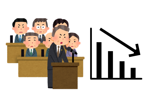 偏向報道　支持率操作　マスメディア　リテラシー　政治ニュース　イラスト