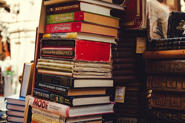 積読の本の山　読書　ストレス解消　読書術