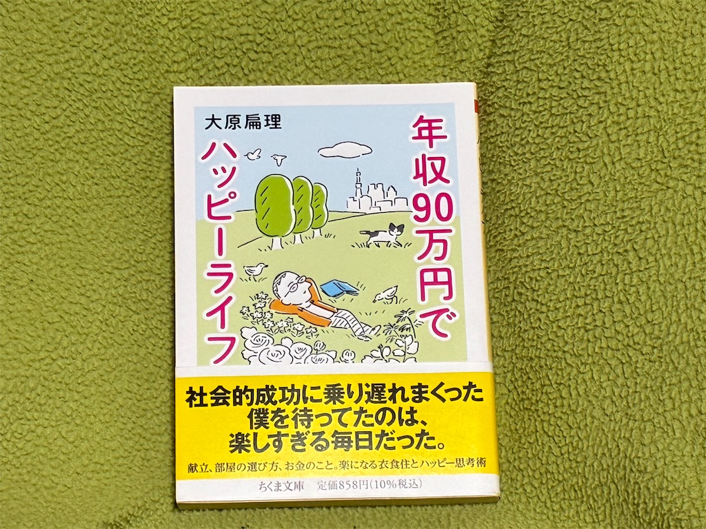 大原扁理 年収90万円でハッピーライフ 表紙 低収入でも心が豊かになっていく一冊