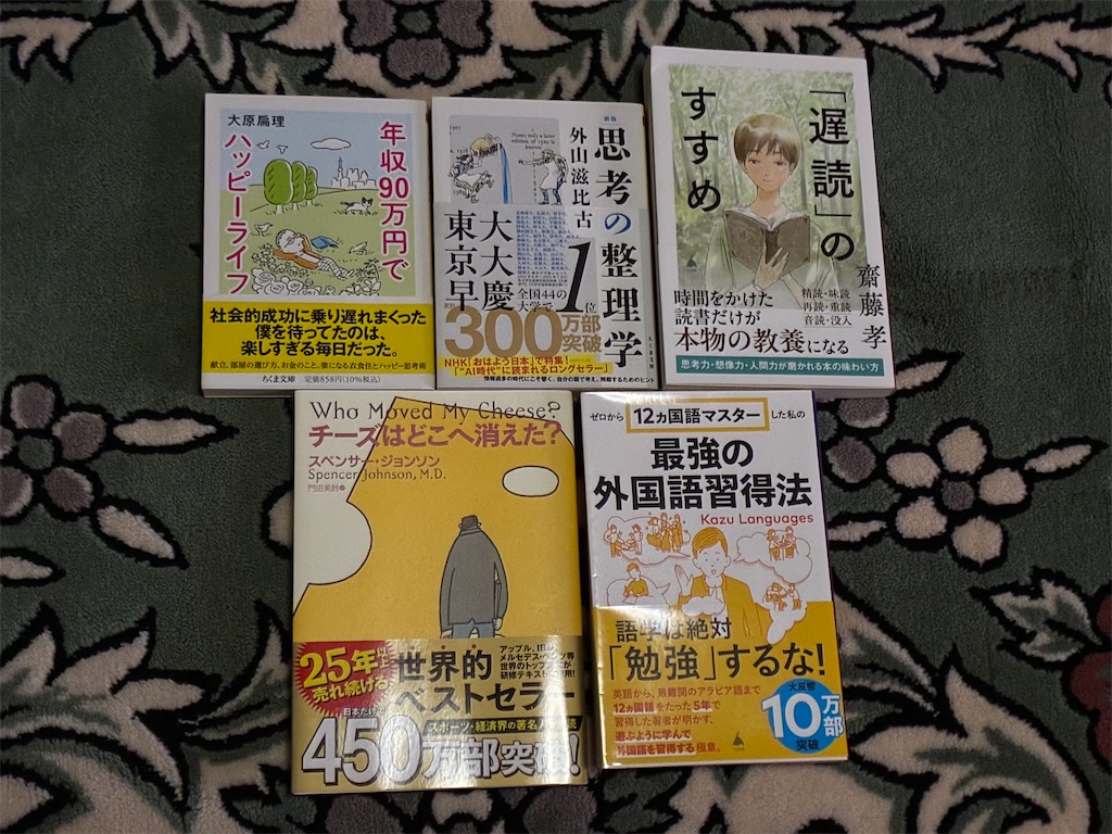 新生活 考え事 新大学生 プレゼント 書籍5冊 優先順位 理由