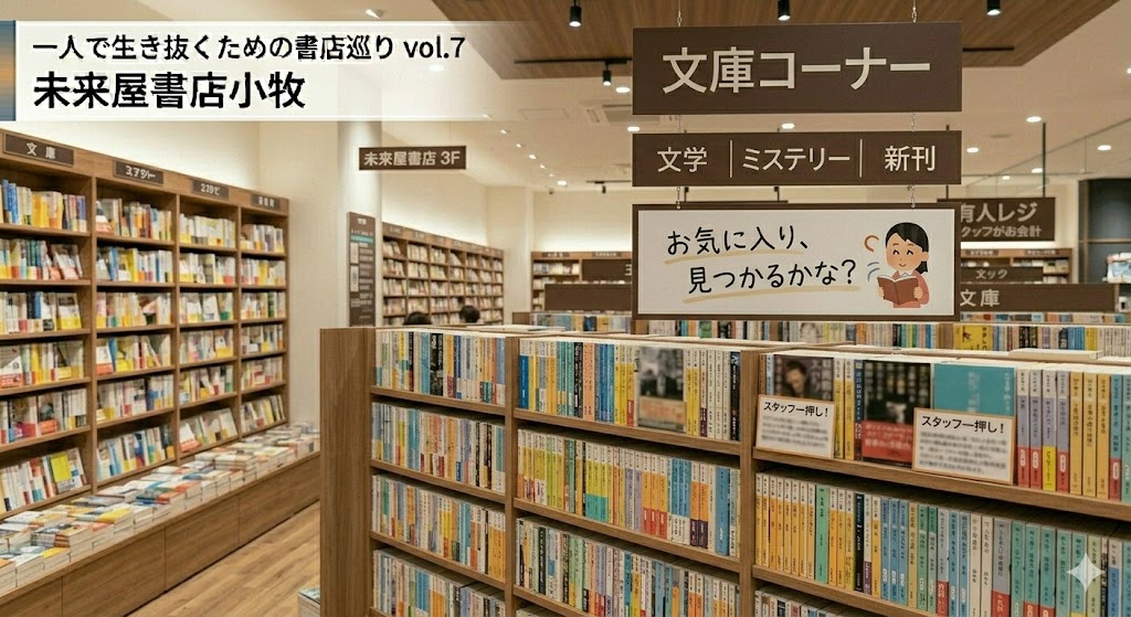 未来屋書店　小牧店　イオン小牧　愛知県小牧市　文庫　コーナー　一人で生き抜く　本屋さん　書店　書評ブログ　書評記事
