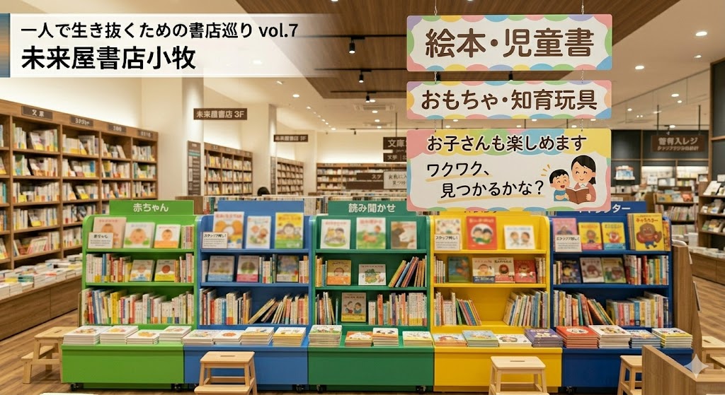未来屋書店　小牧店　イオン小牧　愛知県小牧市　絵本　コーナー　一人で生き抜く　書店　本屋さん　書評記事　書評ブログ