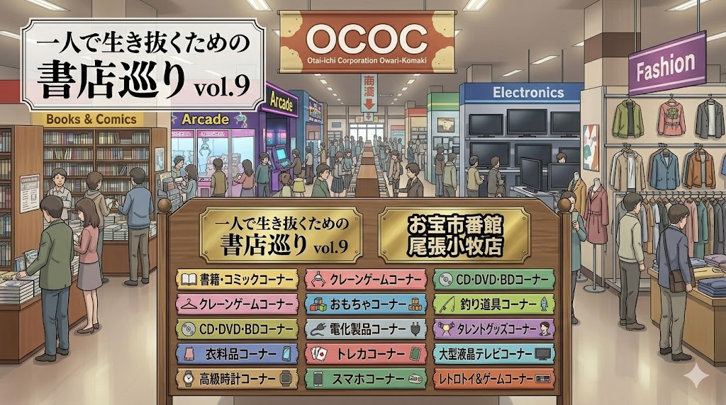 お宝市番館尾張小牧店　案内板　お宝市番館　愛知県小牧市　愛知県　小牧市　書店巡り　書評ブログ　書評記事　一人で生き抜く　Gemini