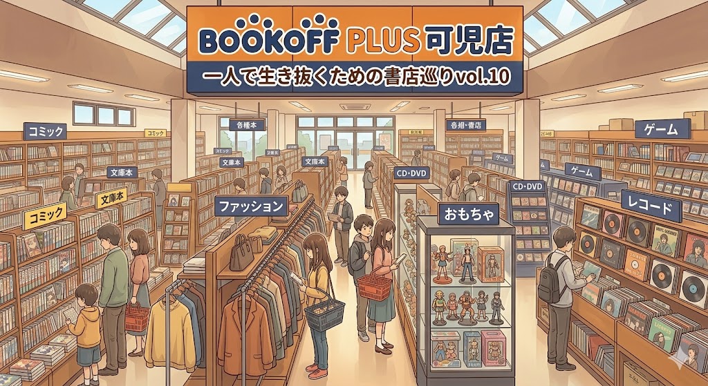 BOOKOFFPLUS可児店　BOOKOFF　可児店　岐阜県可児市　岐阜県　可児市　一人で生き抜く　書評ブログ　書評記事　書評　書店巡り　おもちゃ　レコード　ファッション