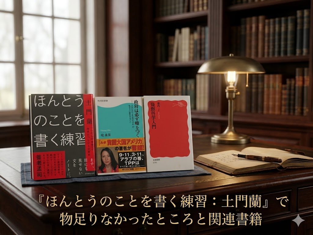 表紙　土門蘭　ほんとうのことを書く練習　文章術　堤未果　政府　政府は必ず嘘をつく　池内了　疑似科学入門　科学