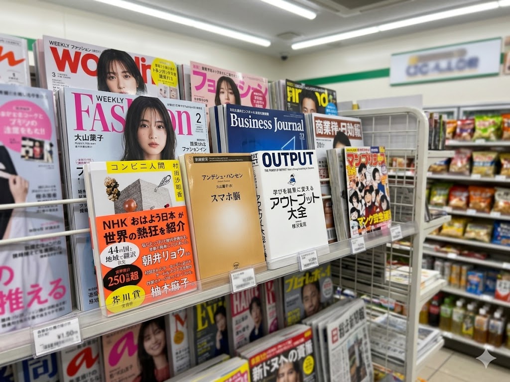 村田沙耶香　コンビニ人間　文学　表紙　アンデシュ・ハンセン　スマホ脳　ネット　樺沢紫苑　学びを結果に変えるアウトプット大全　マインド　勉強法 Gemini　AI