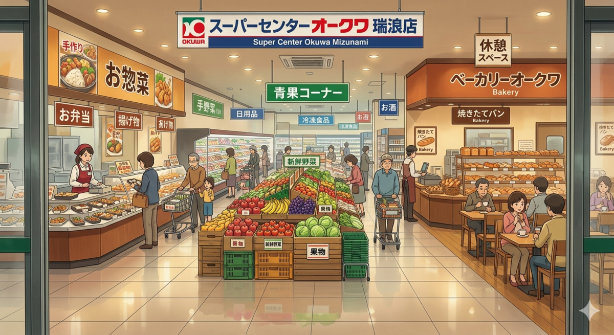 スーパーセンターオークワ瑞浪店　瑞浪店　スーパーセンターオークワ　岐阜県　岐阜県瑞浪市　瑞浪市　書籍　野菜果物　総菜　パン　書籍　書籍コーナー　AI　Gemini