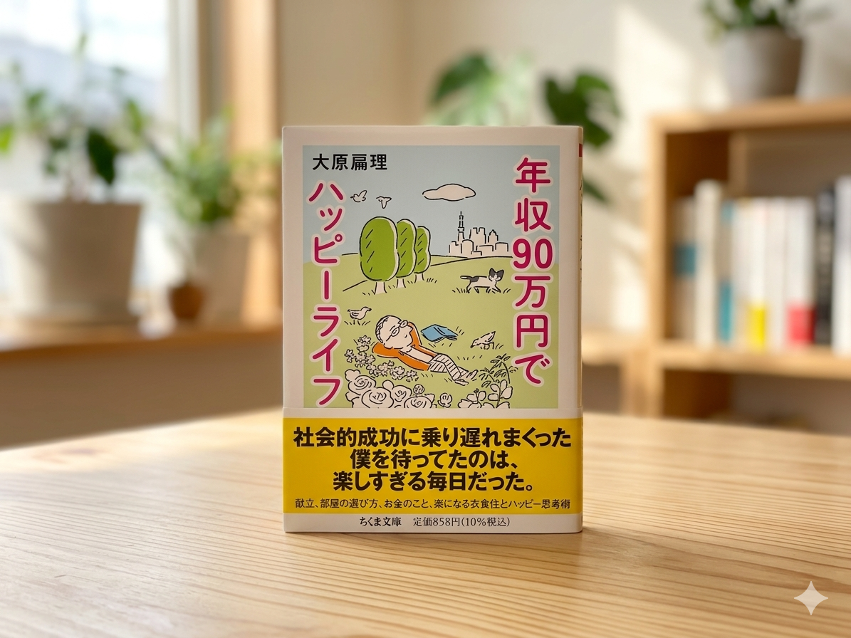 大原扁理　年収90万でハッピーライフ　生活　表紙　人間　一人で生き抜く　書評記事　書評ブログ　Gemini　AI