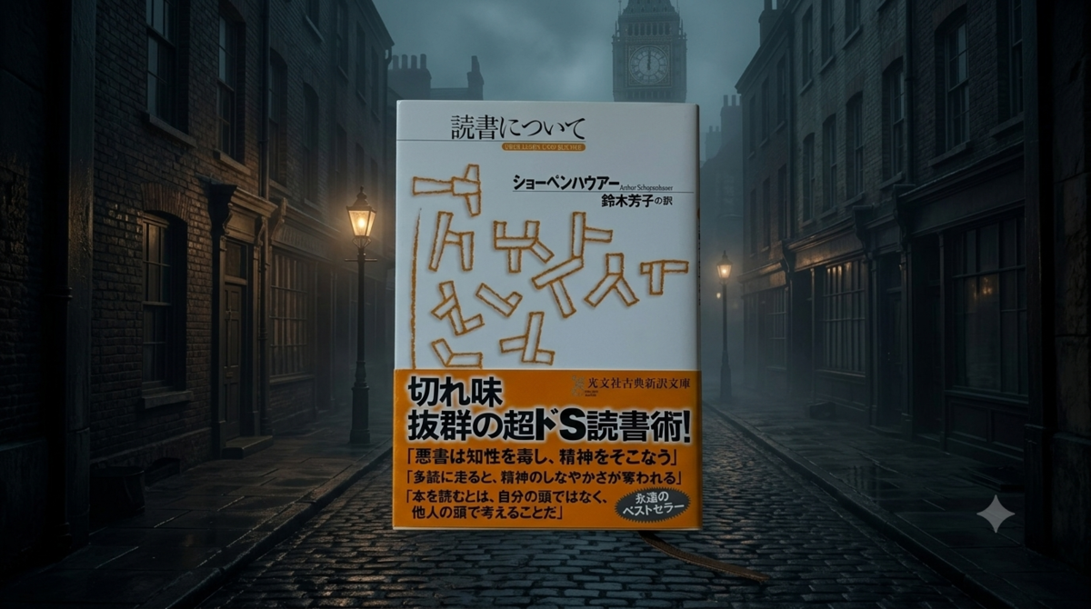 ショーペンハウアー 読書について 読書術 哲学 表紙 物書きの悪行の盾 一人で生き抜く Gemini AI 書評ブログ 書評記事