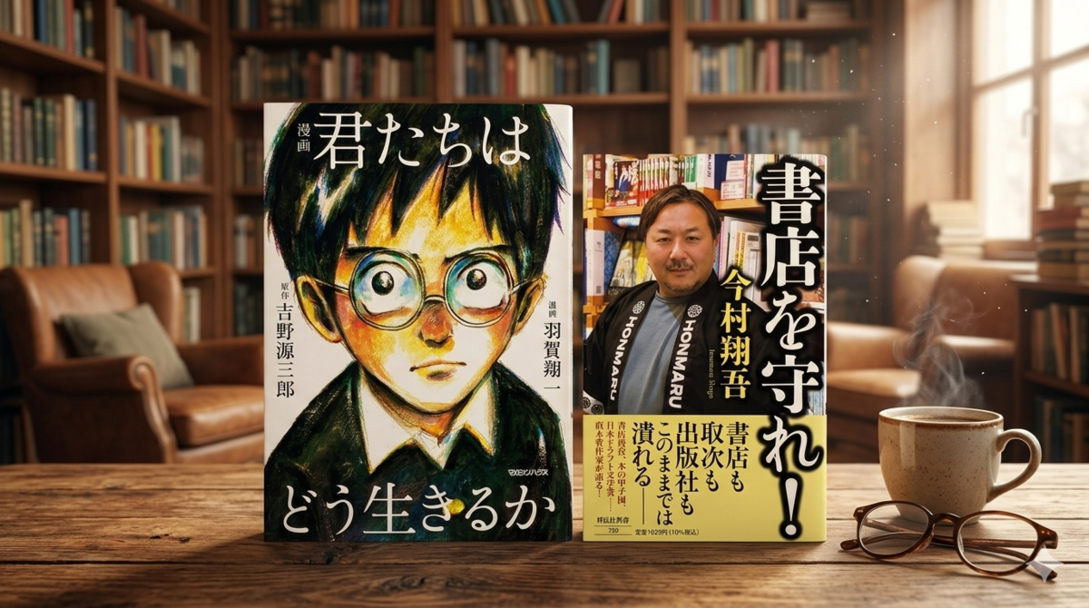 商売　理由　書籍　漫画君たちはどう生きるか　吉野源三郎　羽賀翔一　漫画　書店を守れ！　今村翔吾　新書　書店　Gemini　AI　一人で生き抜く