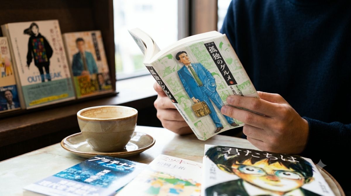 二ホンという滅び行く国に生まれた若い君たちへOUTBREAK　秋嶋亮　社会　表紙　文庫版孤独のグルメ①②　谷口ジロー　久住昌之　プラチナデータ　東野圭吾　文学　ミステリー　小説　ミッキーマウスの憂鬱　松岡圭祐　仕事　漫画君たちはどう生きるか　吉野源三郎　羽賀翔一　一人で生き抜く　Gemini　AI　書籍