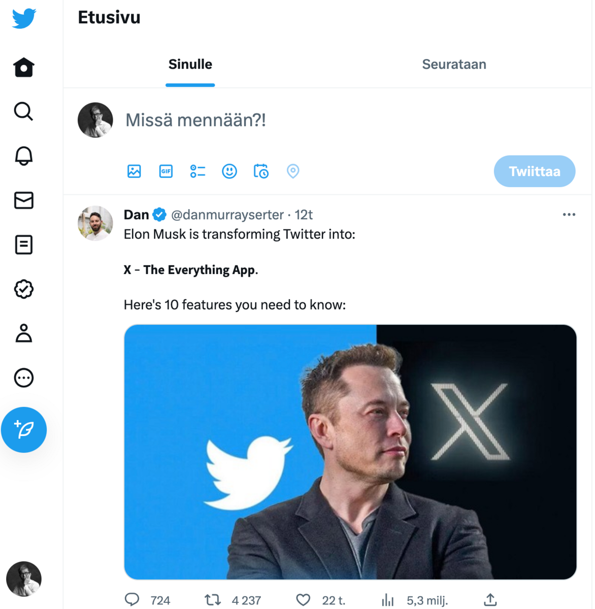 TwitterがXに - インタプリタかなくぎ流