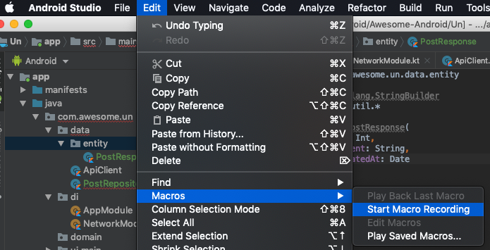 Androidstudioフォーマットをマクロで登録する Qoop S Developers Blog