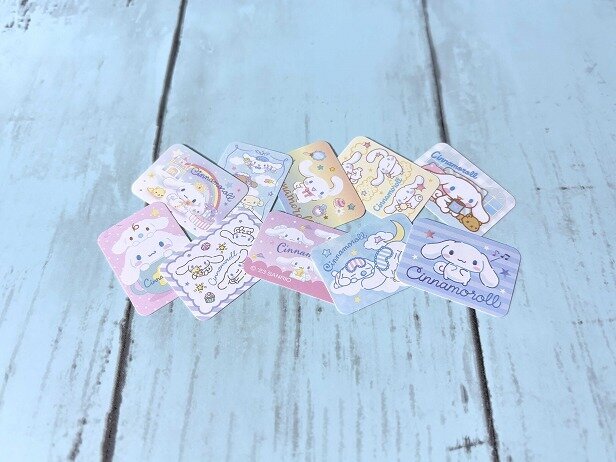 シナモロールの角丸長方形のフレークシール&times;10種類