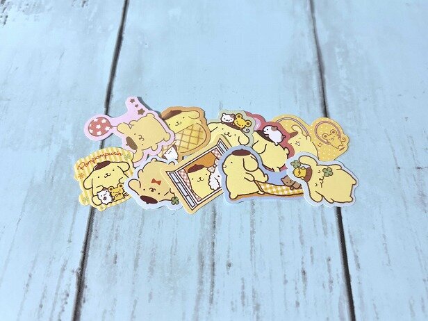 ポムポムプリンのダイカットフレークシール&times;10種類