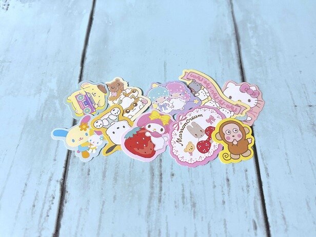 サンリオキャラクターズのダイカットフレークシール&times;10種類