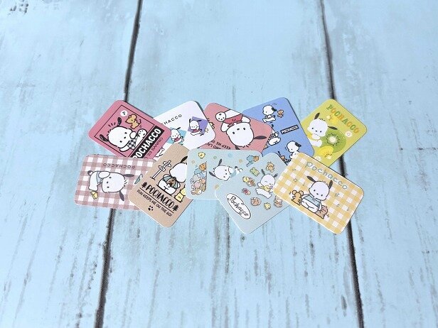 ポチャッコの角丸長方形のフレークシール&times;10種類