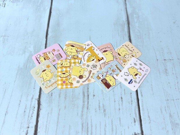 ポムポムプリンの角丸長方形のフレークシール&times;10種類