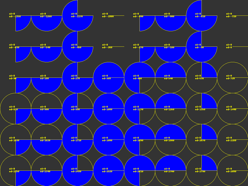 扇形が並んだ画像