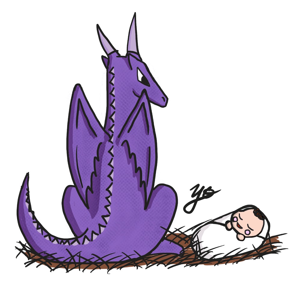 不定期イラスト 5枚目 ドラゴンと赤ちゃん よもやのヨモヤマバナシ