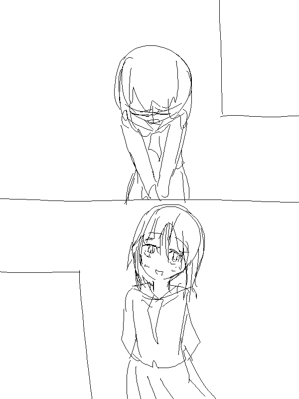 2011年11～12月頃に描いた「遠ざかる世界」の1ページ目の没下書き