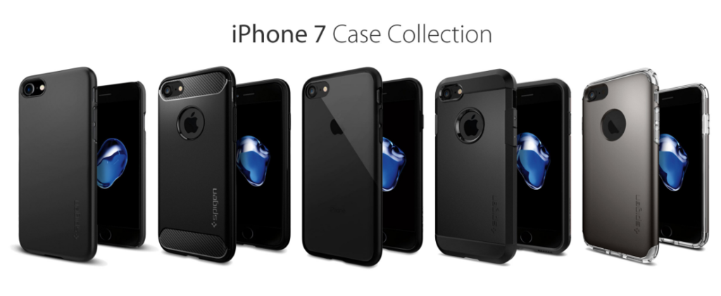 iPhone 7 Plus Black 128 GB au spigenケース付 スマートフォン本体