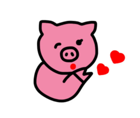 ピンク色で可愛いセクシーな豚のLINEクリエイターズスタンプ