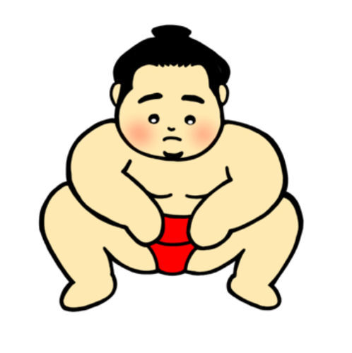 ぽっちゃりのがちむち男性が相撲のまわし巻くLINEクリエイターズスタンプ