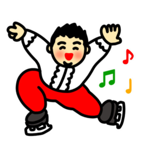 フィギュアスケートをするぽっちゃり男性のLINEクリエイターズスタンプ