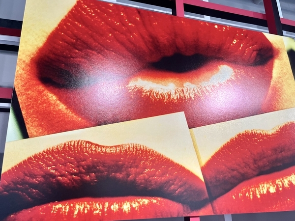 森山大道と蜷川実花のコラボ写真展 唇パネル