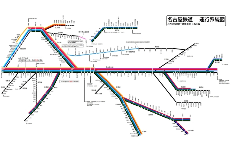 名古屋鉄道 運行系統図 - 新つなぐ☆ひろがる☆ときめく ”鉄道
