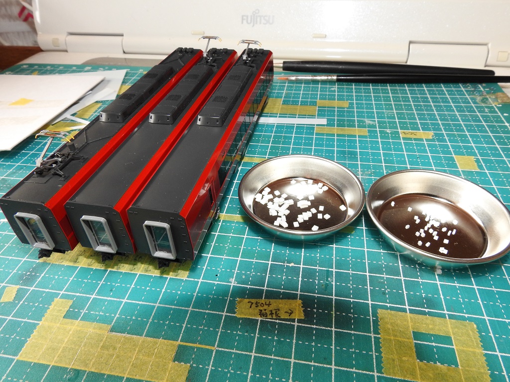 TOMIX】近鉄80000系”ひのとり” ディテールアップ作業：その5 - 新
