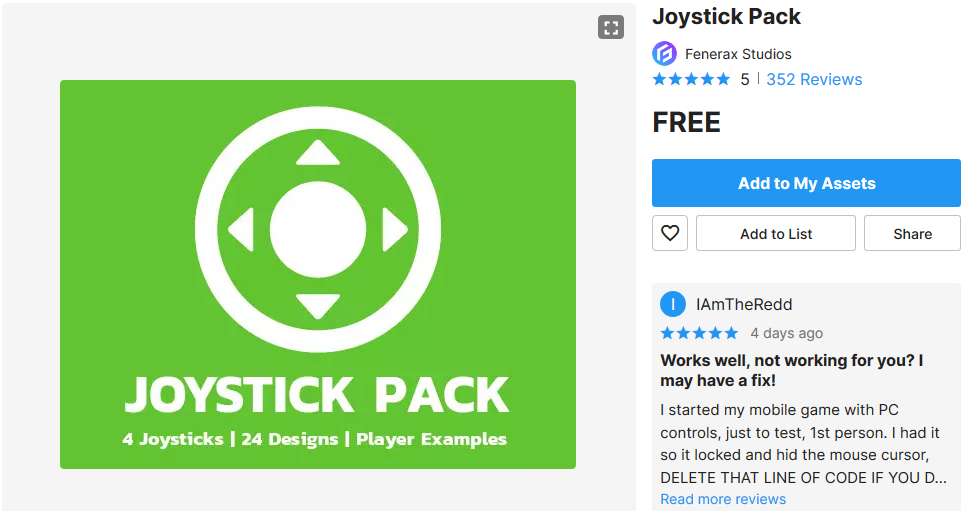 Joystick Pack Unity Telegraph